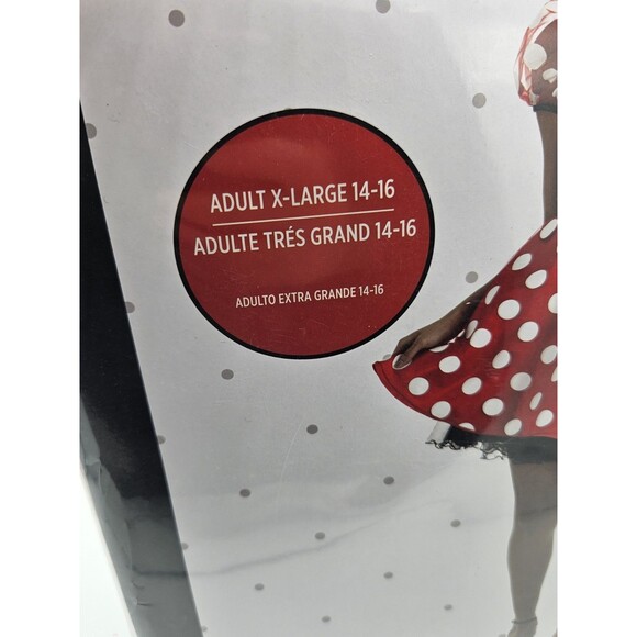 New Disney Minnie Mouse Adult XL 14-16 Costume Halloween Cosplay Dress Ears #789 - Picture 2 of 6